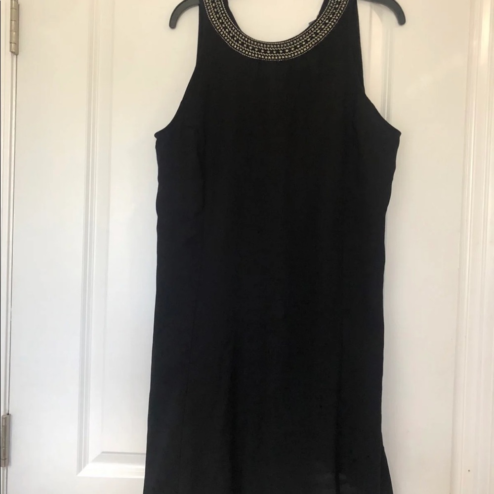 Black Dress With Embellished Collar